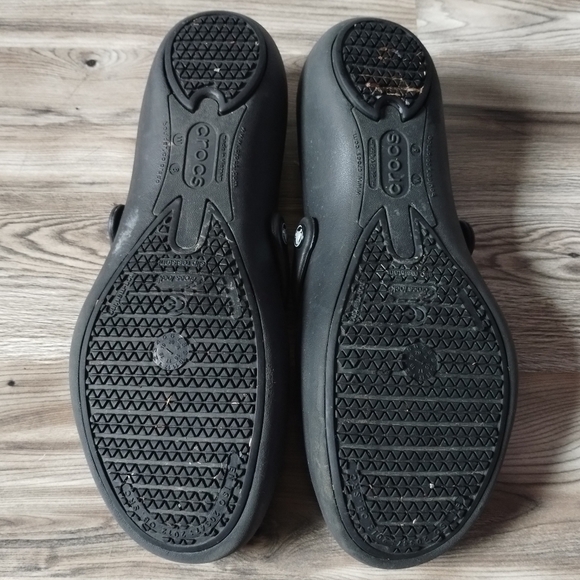CROCS Alice Mary Jane Work Shoes Black Slip On Ballet Comfortable Flats Size 8 - Picture 4 of 5